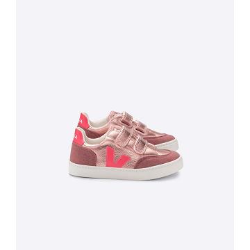 Veja V-12 CHROMEFREE Kids' Shoes Pink | NZ 747ZUT